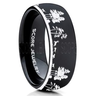 Wolves Hunting Deer Ring, Deer Hunting Ring, Elk Hunting Ring, Deer Hunting Tungsten Ring, Wolves Hunting Deer Scene Ring, Crossbow Deer Ring, Elk in Forest Scene Ring, Deer Jewelry, Black Tungsten Wedding Band