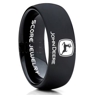 John Deere Ring, Farmer Ring, Agriculture Ring, Construction Machinery Ring, John Deere Jewelry, John Deere Machinery Ring, Farmer Tungsten Wedding Ring, Black Tungsten Ring