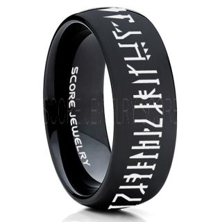 Mandalorian Ring, Star Wars Ring, Customize Your Own Text in Mandalorian, Star Wars Wedding Band, Black Mandalorian Wedding Ring, Black Tungsten Band, Mandalorian Wedding Band, Star Wars Wedding Ring, Star Wars Mandalorian Jewelry