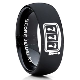 Lucky 7 Ring, Lucky 7 Jewelry, Casino Ring, Slot Machine Ring, Gaming Ring, Gaming Jewelry, Poker Ring, Blackjack Ring, Casino Jewelry, Joker Ring, Black Wedding Band