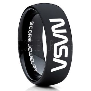 NASA Ring, NASA Jewelry, Astronomy Ring, Space Ring, Space Jewelry, Black Wedding Ring, Black Tungsten Band, NASA Wedding Band, NASA Wedding Ring