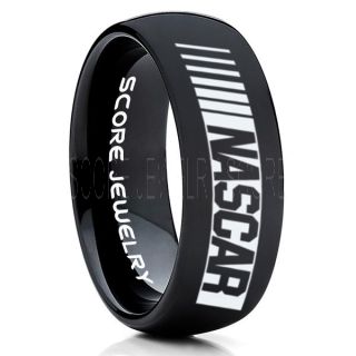NASCAR Ring, NASCAR Jewelry, Racing Ring, Racing Flag Ring, Checkered Flag Ring, Chequered Flag Ring, Black Tungsten Ring, Car Racing Ring, Black Wedding Band, Black Tungsten Ring