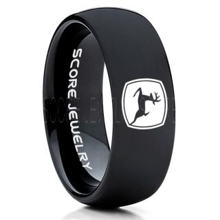John Deere Ring, Farmer Ring, Agriculture Ring, Construction Machinery Ring, John Deere Jewelry, John Deere Machinery Ring, Farmer Tungsten Wedding Ring, Black Tungsten Ring