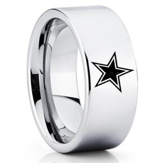 Texas Ring, Texas Football Ring, Dallas Ring, Football Ring, Silver Tungsten Ring, Silver Tungsten Wedding Ring, Silver Wedding Ring, Dallas Football Ring, Dallas Football Wedding Ring