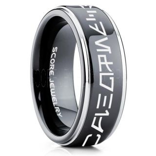 Aurebesh Ring, Star Wars Ring, Customize Your Own Text in Aurebesh, Star Wars Wedding Band, Black Aurebesh Wedding Ring, Black Tungsten Band, Aurebesh Wedding Band, Star Wars Wedding Ring, Star Wars Aurebesh Jewelry