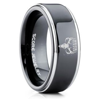 Buck Slayer Ring, Deer Hunting Ring, Hunting Ring, Deer Hunting Jewelry, Deer Buck Ring, Outdoorsman Ring, Deer Jewelry, Black Tungsten Band