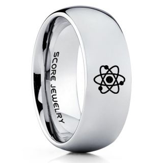 Atom Ring, Molecule Ring, Particle Ring, Biology Ring, Chemistry Ring, Physics Ring, Science Jewelry, Teacher Ring, Teacher Jewelry, Silver Tungsten Ring, Silver Ring, Silver Wedding Band