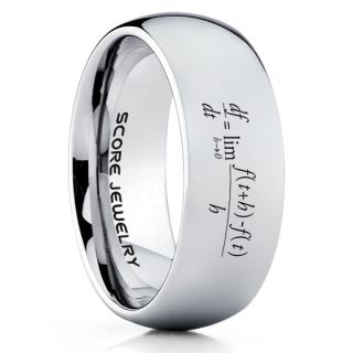 Differential Calculus Equation Ring, Differential Calculus Ring, Calculus Ring, Science Jewelry, Teacher Ring, Teacher Jewelry, Silver Tungsten Ring