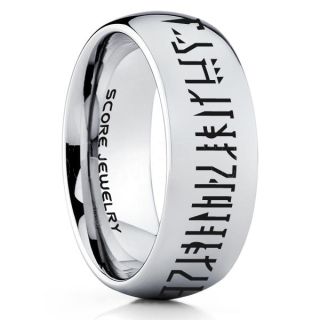 Mandalorian Ring, Star Wars Ring, Customize Your Own Text in Mandalorian, Star Wars Wedding Band, Silver Mandalorian Wedding Ring, Silver Tungsten Band, Mandalorian Wedding Band, Star Wars Wedding Ring, Star Wars Mandalorian Jewelry