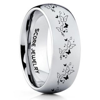 Butterfly Ring, Monarch Butterfly Ring, Butterfly Jewelry, Monarch Butterfly Jewelry, Monarch Butterfly Wedding Band, Animal Lover Ring, Nature Lover Ring, Silver Tungsten Ring, Silver Wedding Band