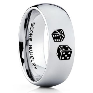 Craps Ring, Dice Ring, Dice Jewelry, Dice Wedding Ring, Poker Ring, Gaming Ring, Casino Ring, Joker Ring, Silver Wedding Band, Silver Tungsten Ring