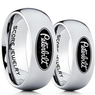 Peterbilt Rings, Peterbilt Jewelry, 2 Piece Couple Set Silver Tungsten Rings, Trucker Rings, Truck Driver Rings, Driver Rings, Silver Tungsten Wedding Bands