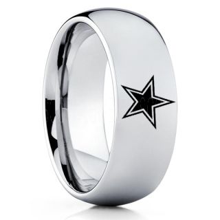 Texas Ring, Texas Football Ring, Dallas Ring, Football Ring, Silver Tungsten Ring, Silver Tungsten Wedding Ring, Silver Wedding Ring, Dallas Football Ring, Dallas Football Wedding Ring