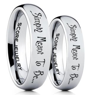 Simply Meant To Be Rings, Jack and Sally Rings, Jack and Sally Wedding Bands, Silver Tungsten Rings, Silver Tungsten Wedding Bands, Jack and Sally Wedding Rings