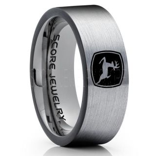 John Deere Ring, Farmer Ring, Agriculture Ring, Construction Machinery Ring, John Deere Jewelry, John Deere Machinery Ring, Farmer Tungsten Wedding Ring, Silver Tungsten Ring