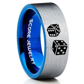 Craps Ring, Dice Ring, Dice Jewelry, Dice Wedding Ring, Poker Ring, Gaming Ring, Casino Ring, Joker Ring, Silver Wedding Band, Silver Tungsten Ring