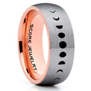 Moon Phases Ring, Moon Ring, Moon Jewelry, Astronomy Ring, Science Ring, Lunar Phases Ring, Lunar Jewelry, Teacher Ring, Silver Tungsten Ring