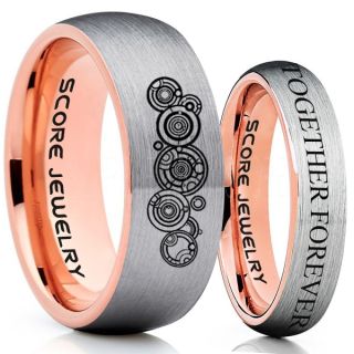Doctor Who Rings, Doctor Who Wedding Rings, 2 Piece Couple Set Doctor Who Rings, Gallifreyan Rings, Doctor Who Jewelry, Doctor Who Wedding Bands, Doctor Who Wedding Rings