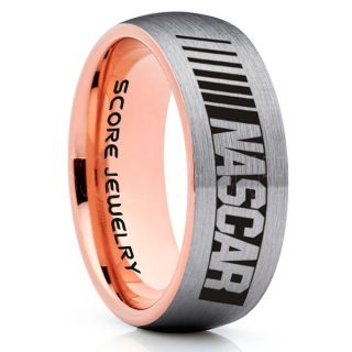 NASCAR Ring, NASCAR Jewelry, Racing Ring, Racing Flag Ring, Checkered Flag Ring, Chequered Flag Ring, Silver Tungsten Ring, Car Racing Ring, Silver Wedding Band, Silver Tungsten Ring