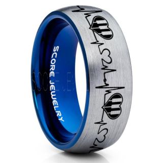 Music Ring, Music Heartbeat Ring, Music Sheet Ring, Music Jewelry, Piano Ring, Silver Tungsten Ring, Silver Ring, Silver Wedding Band, Treble Clef Note Ring, Music Notes Ring