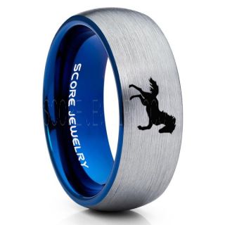 Mustang Ring, Horse Ring, Mustang Band, Equestrian Ring, Horse Lovers Ring, Western Ring, Cowboys Ring, Silver Tungsten Ring, Silver Wedding Band, Horse Wedding Ring
