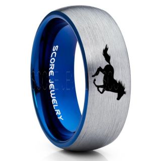 Mustang Ring, Horse Ring, Mustang Band, Equestrian Ring, Horse Lovers Ring, Western Ring, Cowboys Ring, Silver Tungsten Ring, Silver Wedding Band, Horse Wedding Ring