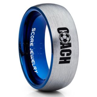 Coach Ring, Soccer Coach Ring, Soccer Ball Pattern Ring, Football Ring, Silver Tungsten Ring, Silver Ring, Silver Wedding Band, Silver Wedding Ring, Soccer Ball Ring, Silver Tungsten Band