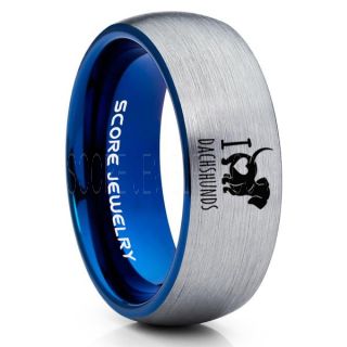 Dachshund Ring, Sausage Dog Ring, Wiener Dog Ring, Dachshund Jewelry, Dachshund Wedding Band, Dog Lover Ring, Puppy Ring. Silver Tungsten Ring, Silver Wedding Band, Dog Lover Jewelry