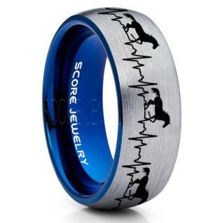 Mustang Ring, Horse Ring, Mustang Heartbeat Ring, Equestrian Ring, Horse Lovers Ring, Western Ring, Cowboys Ring, Silver Tungsten Ring, Silver Wedding Band, Horse Wedding Ring