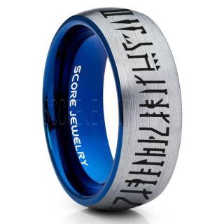 Mandalorian Ring, Star Wars Ring, Customize Your Own Text in Mandalorian, Star Wars Wedding Band, Silver Mandalorian Wedding Ring, Silver Tungsten Band, Mandalorian Wedding Band, Star Wars Wedding Ring, Star Wars Mandalorian Jewelry