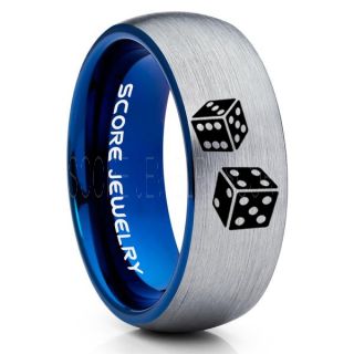 Craps Ring, Dice Ring, Dice Jewelry, Dice Wedding Ring, Poker Ring, Gaming Ring, Casino Ring, Joker Ring, Silver Wedding Band, Silver Tungsten Ring