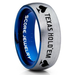 Texas Holdem Poker Ring, Poker Ring, Ace of Spades Ring, Poker Jewelry, Blackjack Ring, Casino Ring, Joker Ring, Poker Wedding Ring, Silver Tungsten Ring