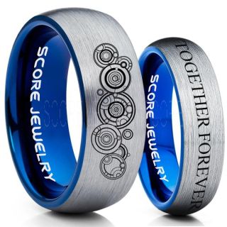 Doctor Who Rings, Doctor Who Wedding Rings, 2 Piece Couple Set Doctor Who Rings, Gallifreyan Rings, Doctor Who Jewelry, Doctor Who Wedding Bands, Doctor Who Wedding Rings