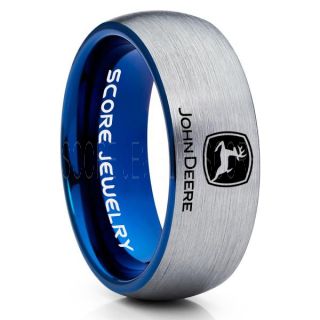 John Deere Ring, Farmer Ring, Agriculture Ring, Construction Machinery Ring, John Deere Jewelry, John Deere Machinery Ring, Farmer Tungsten Wedding Ring, Silver Tungsten Ring