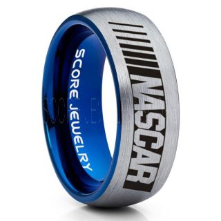NASCAR Ring, NASCAR Jewelry, Racing Ring, Racing Flag Ring, Checkered Flag Ring, Chequered Flag Ring, Silver Tungsten Ring, Car Racing Ring, Silver Wedding Band, Silver Tungsten Ring