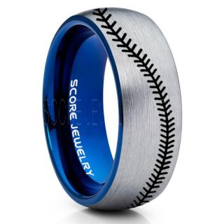 Baseball Ring, Baseball Stitch Pattern Ring, Silver Tungsten Ring, Silver Ring, Silver Wedding Band, Silver Wedding Ring, Baseball Stitch Ring, Silver Tungsten Band