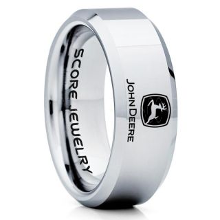 John Deere Ring, Farmer Ring, Agriculture Ring, Construction Machinery Ring, John Deere Jewelry, John Deere Machinery Ring, Farmer Tungsten Wedding Ring, Silver Tungsten Ring
