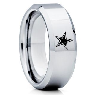 Texas Ring, Texas Football Ring, Dallas Ring, Football Ring, Silver Tungsten Ring, Silver Tungsten Wedding Ring, Silver Wedding Ring, Dallas Football Ring, Dallas Football Wedding Ring