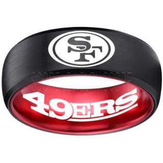 49ers Ring, 49ers Wedding Ring, 49ers Wedding Band, Football Wedding Band, Football Jewelry