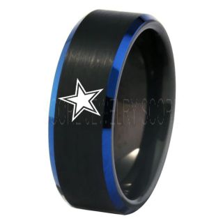 Texas Ring, Texas Football Ring, Dallas Ring, Football Ring, Black Tungsten Ring, Black Tungsten Wedding Ring, Black Wedding Ring, Dallas Football Ring, Dallas Football Wedding Ring