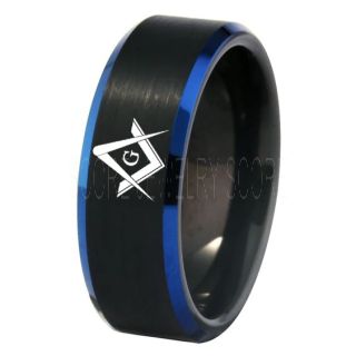 Freemason Ring, Freemason Jewelry, Freemasonry Jewelry, Tungsten Band, Tungsten Wedding Band, Freemasonry Ring, Square and Compasses Tungsten Ring