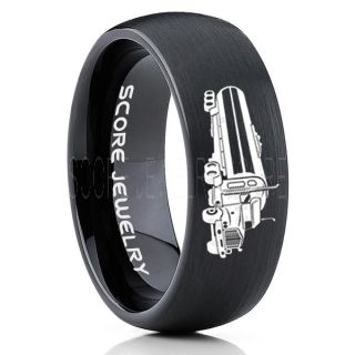 Tank Truck Ring, Tanker Ring, Fuel Truck, Truck Driver Ring, Trucker Ring, Black Tungsten Ring, Trucker Jewelry, Truck Driver Wedding Band, Black Tungsten Band, Black Wedding Ring