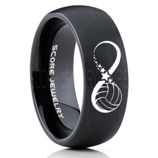 Volleyball Ring, Volleyball Player Ring, Volleyball Coach Ring, Coach Ring, Volleyball Jewelry, Black Volleyball Ring, Black Ring, Black Tungsten Ring, Volleyball Band