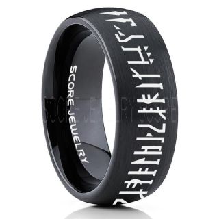 Mandalorian Ring, Star Wars Ring, Customize Your Own Text in Mandalorian, Star Wars Wedding Band, Black Mandalorian Wedding Ring, Black Tungsten Band, Mandalorian Wedding Band, Star Wars Wedding Ring, Star Wars Mandalorian Jewelry