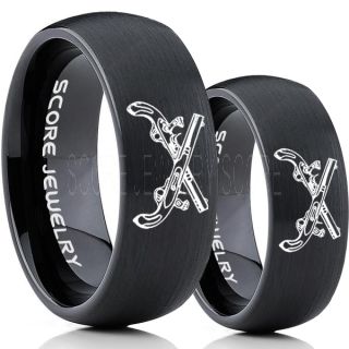 Revolver Rings, 2 Piece Couple Set Vintage Revolver Rings, Military Rings, Handgun Rings, Gun Rings, Antique Revolver Rings, Antique Revolver Jewelry, Black Tungsten Rings
