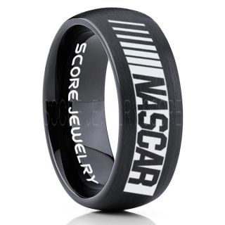 NASCAR Ring, NASCAR Jewelry, Racing Ring, Racing Flag Ring, Checkered Flag Ring, Chequered Flag Ring, Black Tungsten Ring, Car Racing Ring, Black Wedding Band, Black Tungsten Ring