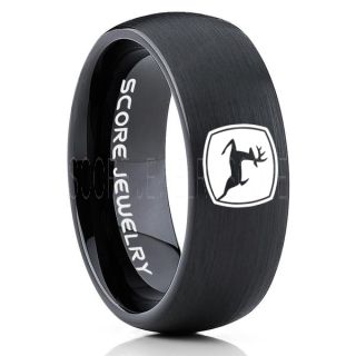 John Deere Ring, Farmer Ring, Agriculture Ring, Construction Machinery Ring, John Deere Jewelry, John Deere Machinery Ring, Farmer Tungsten Wedding Ring, Black Tungsten Ring