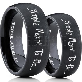 Simply Meant To Be Rings, Jack and Sally Rings, Jack and Sally Wedding Bands, Black Tungsten Rings, Black Tungsten Wedding Bands, Jack and Sally Wedding Rings