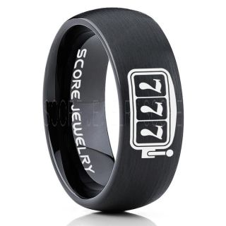 Lucky 7 Ring, Lucky 7 Jewelry, Casino Ring, Slot Machine Ring, Gaming Ring, Gaming Jewelry, Poker Ring, Blackjack Ring, Casino Jewelry, Joker Ring, Black Wedding Band