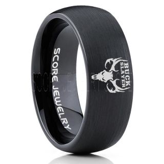 Buck Slayer Ring, Deer Hunting Ring, Hunting Ring, Deer Hunting Jewelry, Deer Buck Ring, Outdoorsman Ring, Deer Jewelry, Black Tungsten Band
